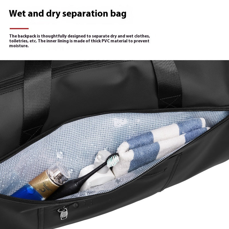 Large Capacity Travel Bag With Shoe Compartment Dry And Wet Separation Travel Organizer