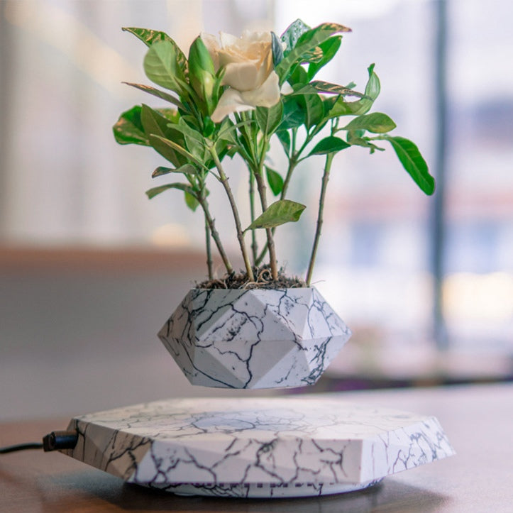 Levitating Plant Pot Marble Color Floating Planter
