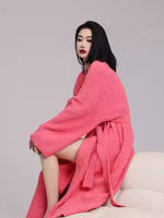 Soft And Comfortable Solid-color Cardigan Robe