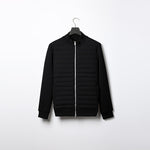 Lightweight Stand Collar Coat For Men Fashion Stitching Knitted Jacket Winter Outwear
