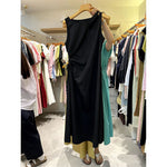 Niche Drawstring Figure-flattering Sleeveless Solid-color Dress