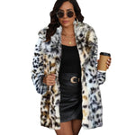 Winter Coat Warm Lapel Long Fluffy Faux Fur Coat